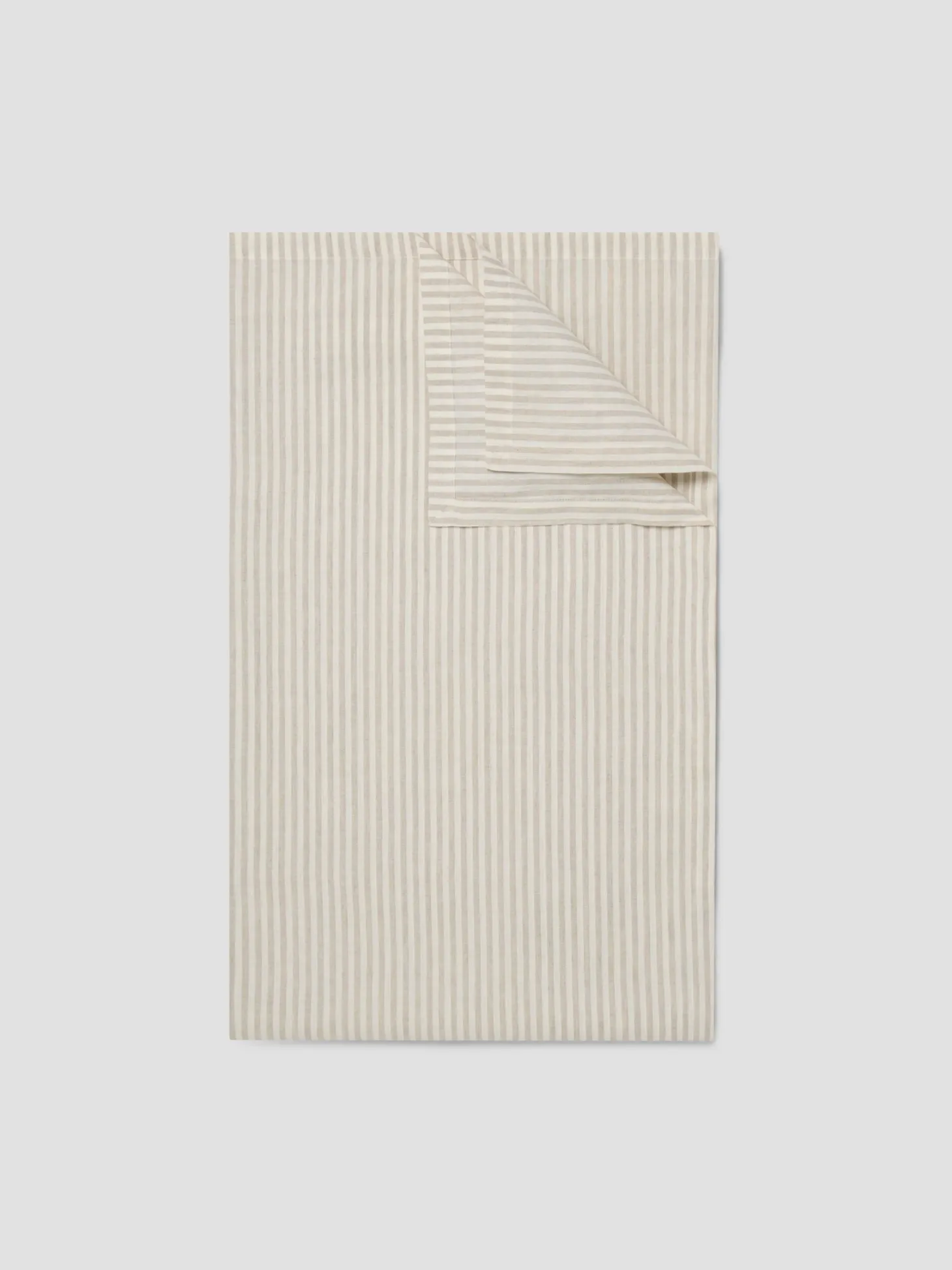 Oatmeal Stripe Linen Blend Tablecloth