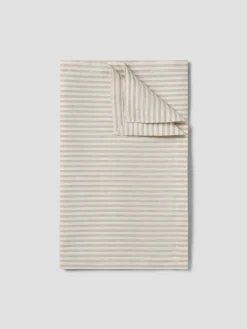 Oatmeal Stripe Linen Blend Table Runner