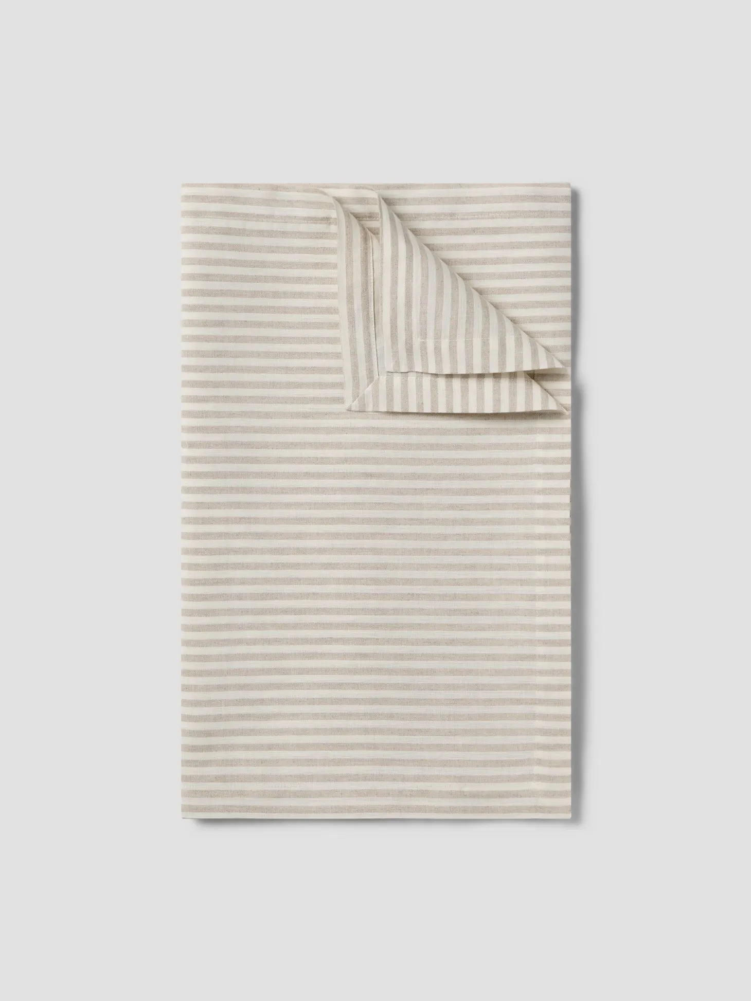 Oatmeal Stripe Linen Blend Table Runner
