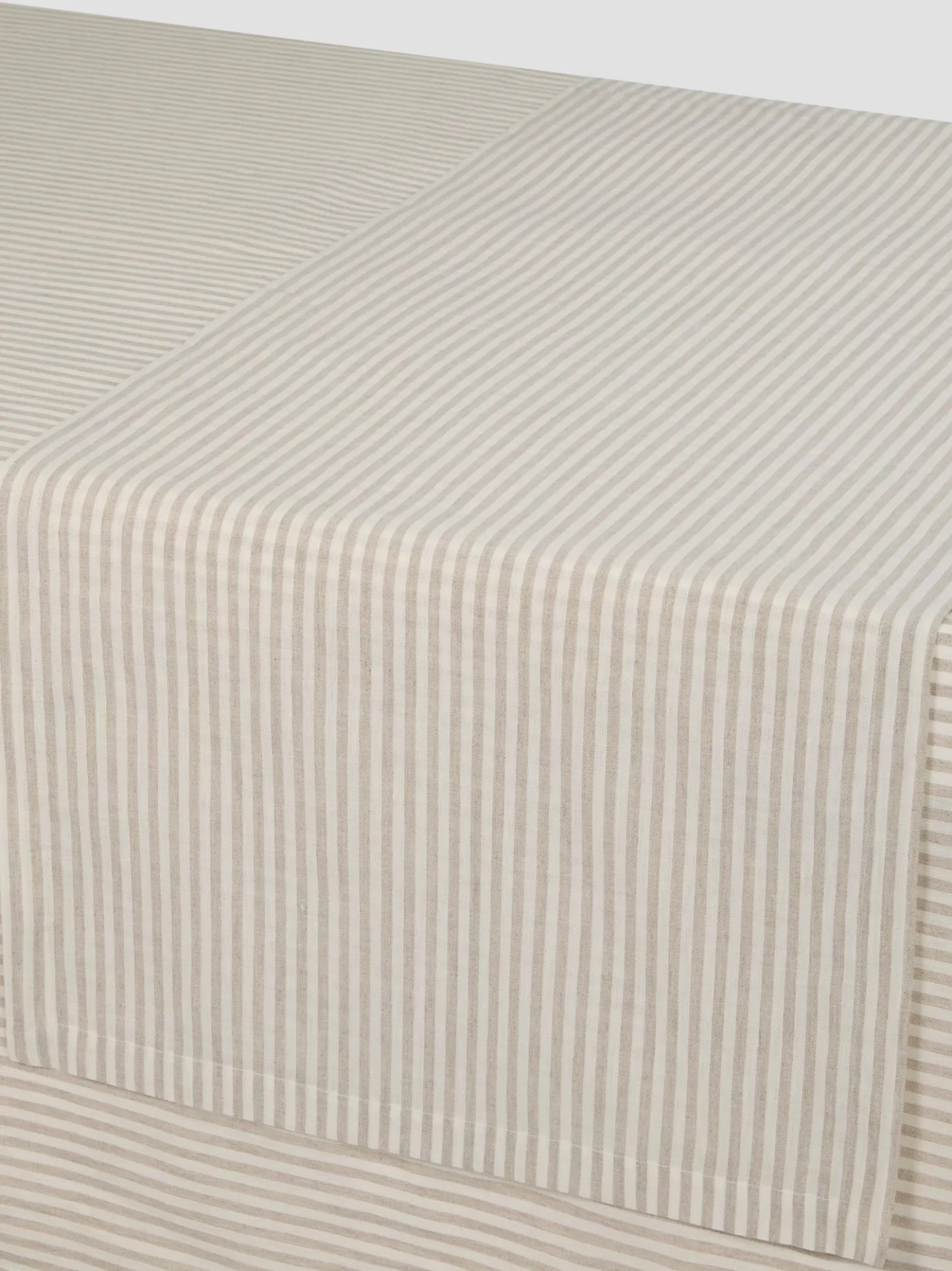 Oatmeal Stripe Linen Blend Table Runner