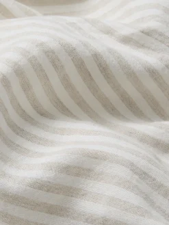 Oatmeal Stripe 100% Linen Duvet Cover