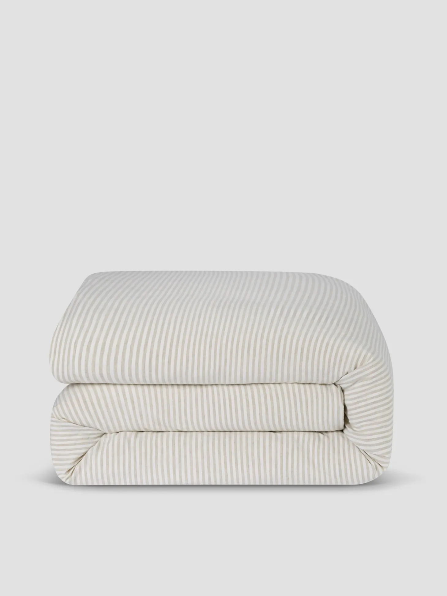 Oatmeal Stripe 100% Linen Duvet Cover