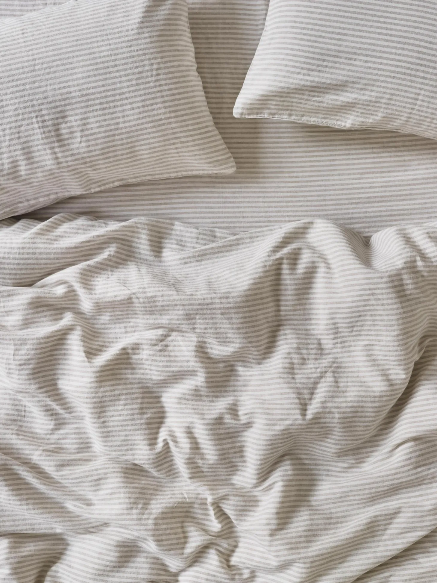 Oatmeal Stripe 100% Linen Duvet Cover