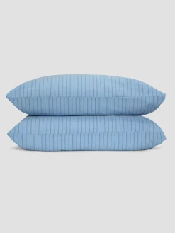 Pale Blue Favorite Shirt Stripe Cotton Pillowcases (Pair)