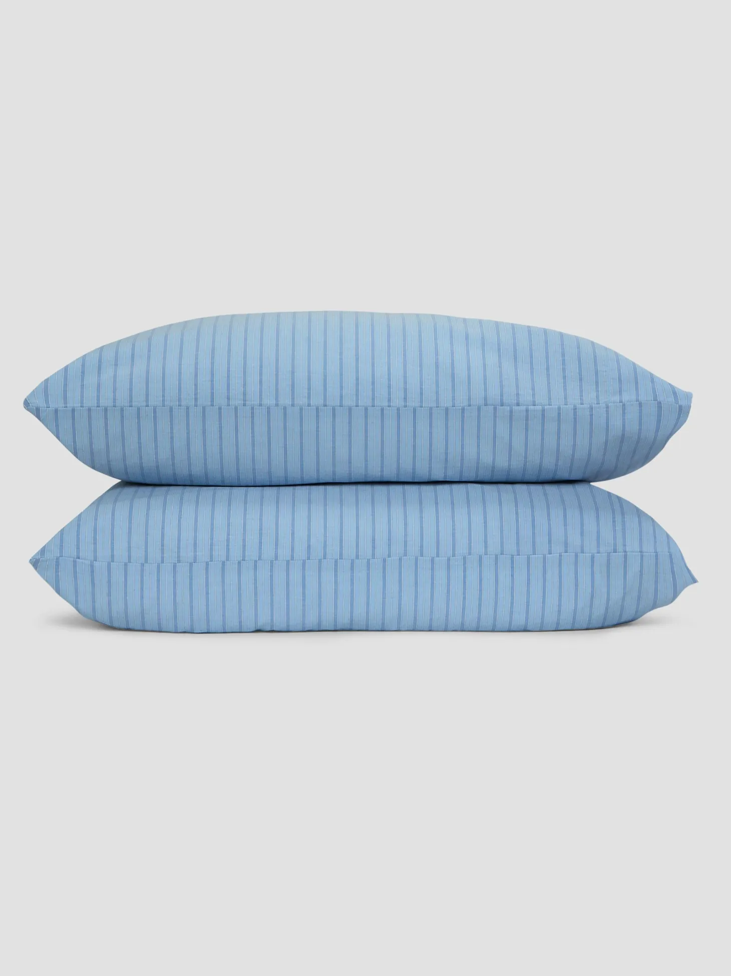 Pale Blue Favorite Shirt Stripe Cotton Pillowcases (Pair)
