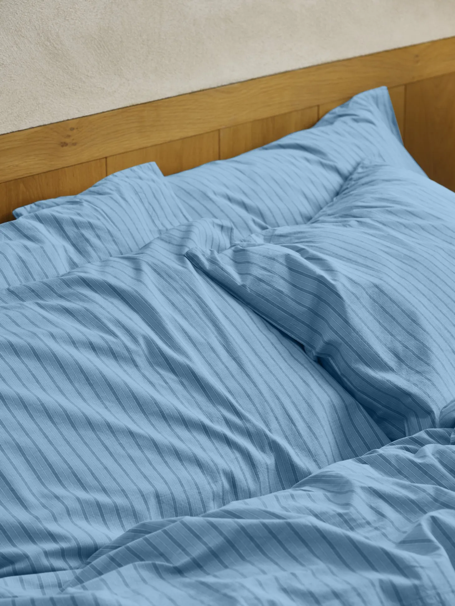 Pale Blue Favorite Shirt Stripe Cotton Pillowcases (Pair)