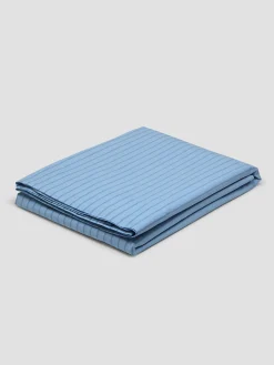 Pale Blue Favorite Shirt Stripe Cotton Flat Sheet