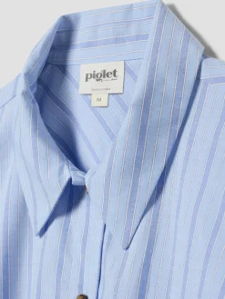 Pale Blue Favorite Shirt Stripe Cotton Nightshirt