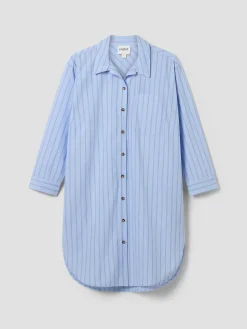 Pale Blue Favorite Shirt Stripe Cotton Nightshirt