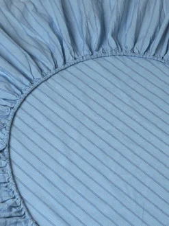 Pale Blue Favorite Shirt Stripe Cotton Fitted Sheet