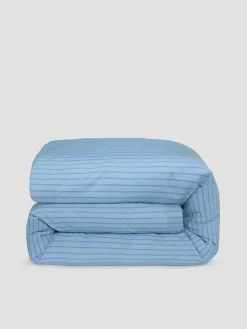 Pale Blue Favorite Shirt Stripe Cotton Duvet Cover