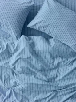 Pale Blue Favorite Shirt Stripe Cotton Duvet Cover