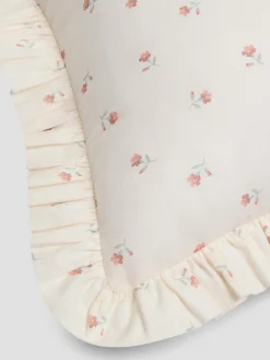 Pearl Posy Bud Frill Linen Blend Filled Cushion