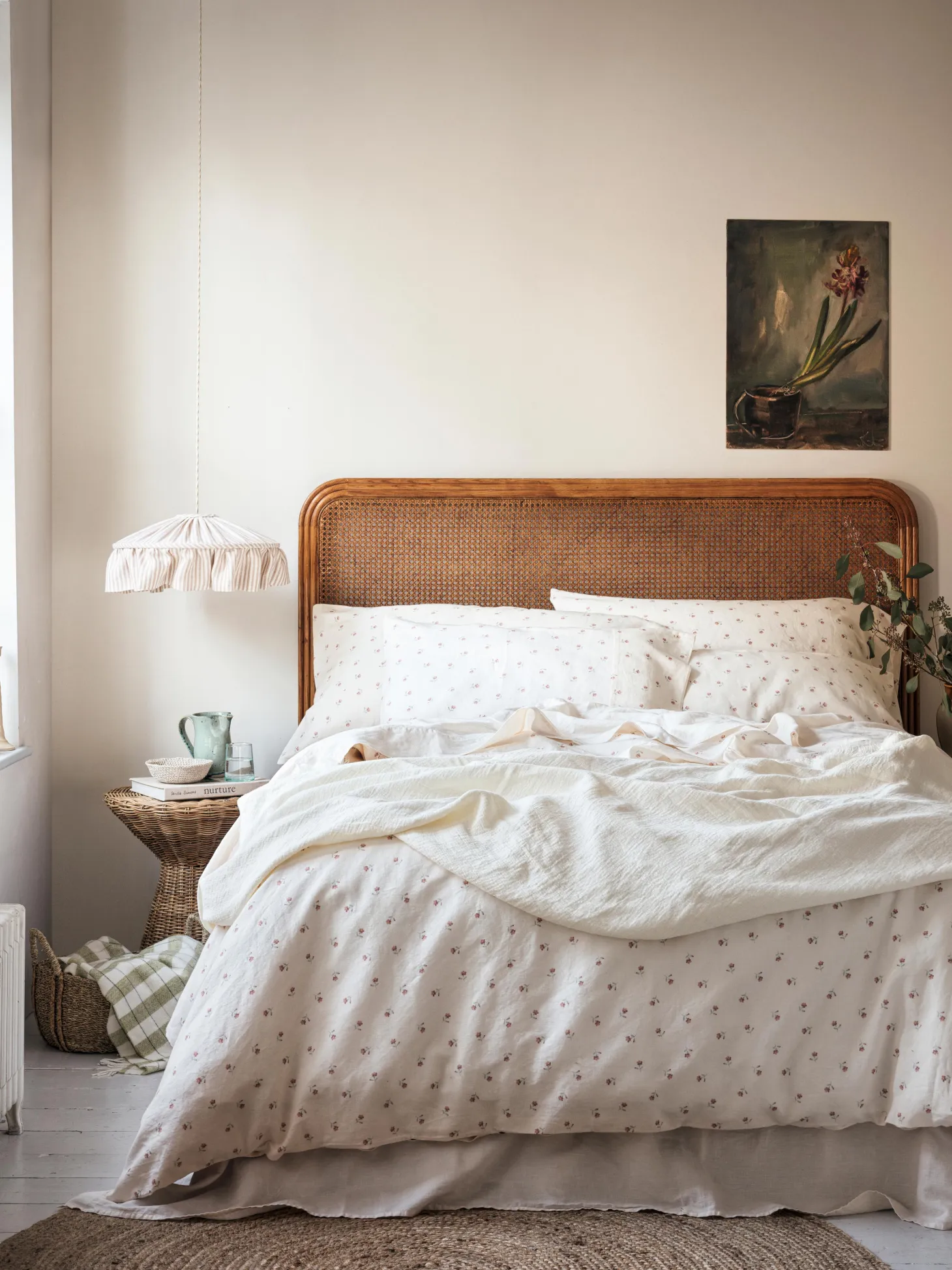 Pearl Posy Bud Linen Blend Duvet Cover