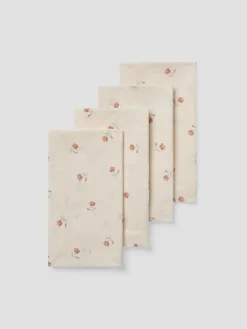Pearl Posy Bud Linen Blend Napkin Set of 4