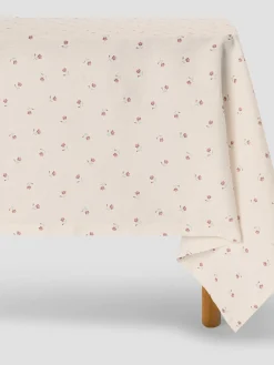 Pearl Posy Bud Linen Blend Tablecloth