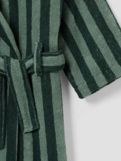 Pine Green Kids Pembroke Stripe Cotton Robe