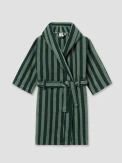Pine Green Kids Pembroke Stripe Cotton Robe