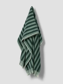 Pine Green Pembroke Stripe Cotton Towels