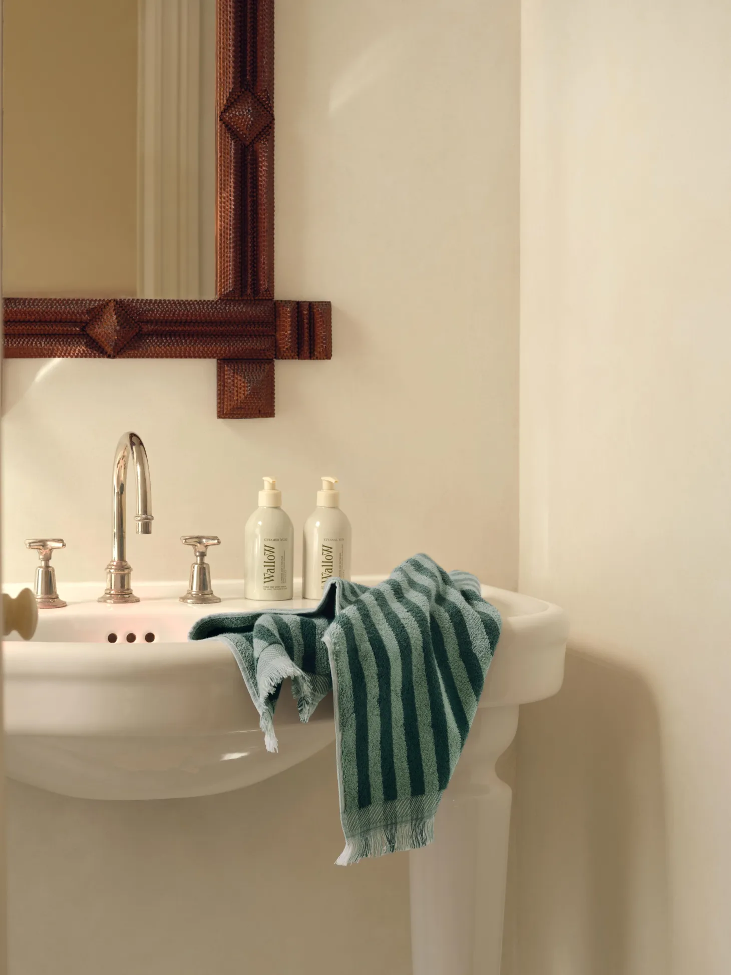 Pine Green Pembroke Stripe Cotton Towels