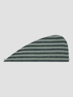 Pine Green Pembroke Stripe Cotton Hair Wrap