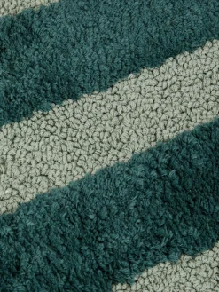 Pine Green Pembroke Stripe Cotton Bath Mat