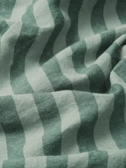 Pine Green Pembroke Stripe Linen Blend Sheet Set