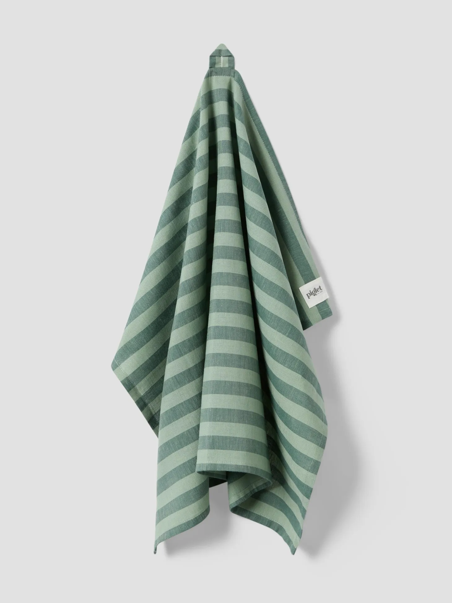 Pine Green Pembroke Stripe Linen Blend Tea Towel