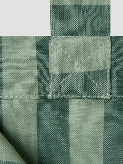 Pine Green Pembroke Stripe Linen Blend Tote Bag