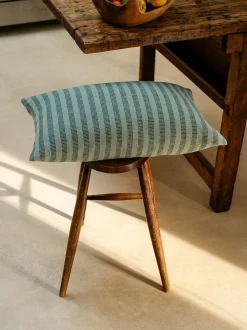 Pine Green Pembroke Stripe Wool Cushion Cover