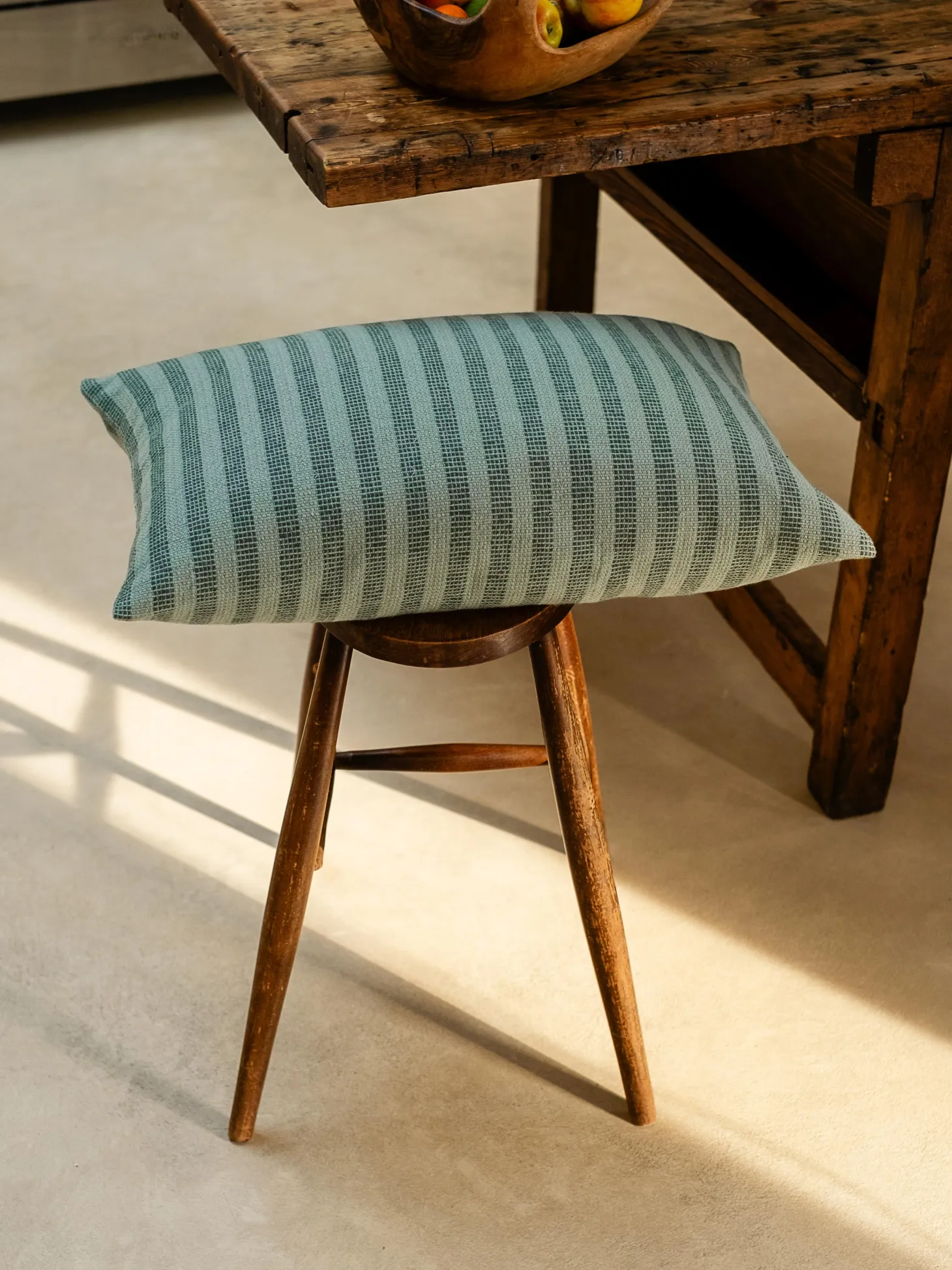 Pine Green Pembroke Stripe Wool Cushion Cover