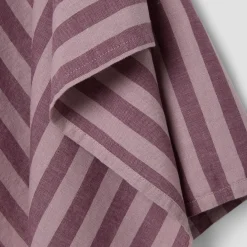 Plum Wine Pembroke Stripe Linen Blend Tea Towel