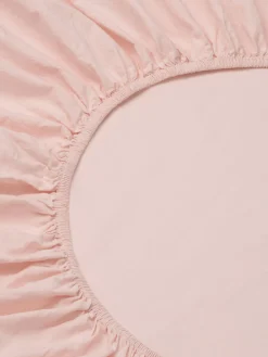 Poetic Pink Washed Cotton Percale Fitted Sheet