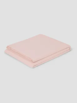 Poetic Pink Washed Cotton Percale Flat Sheet