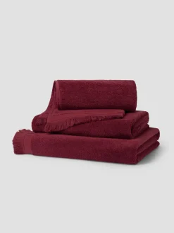 Rhubarb Fringe Edge Cotton Towels