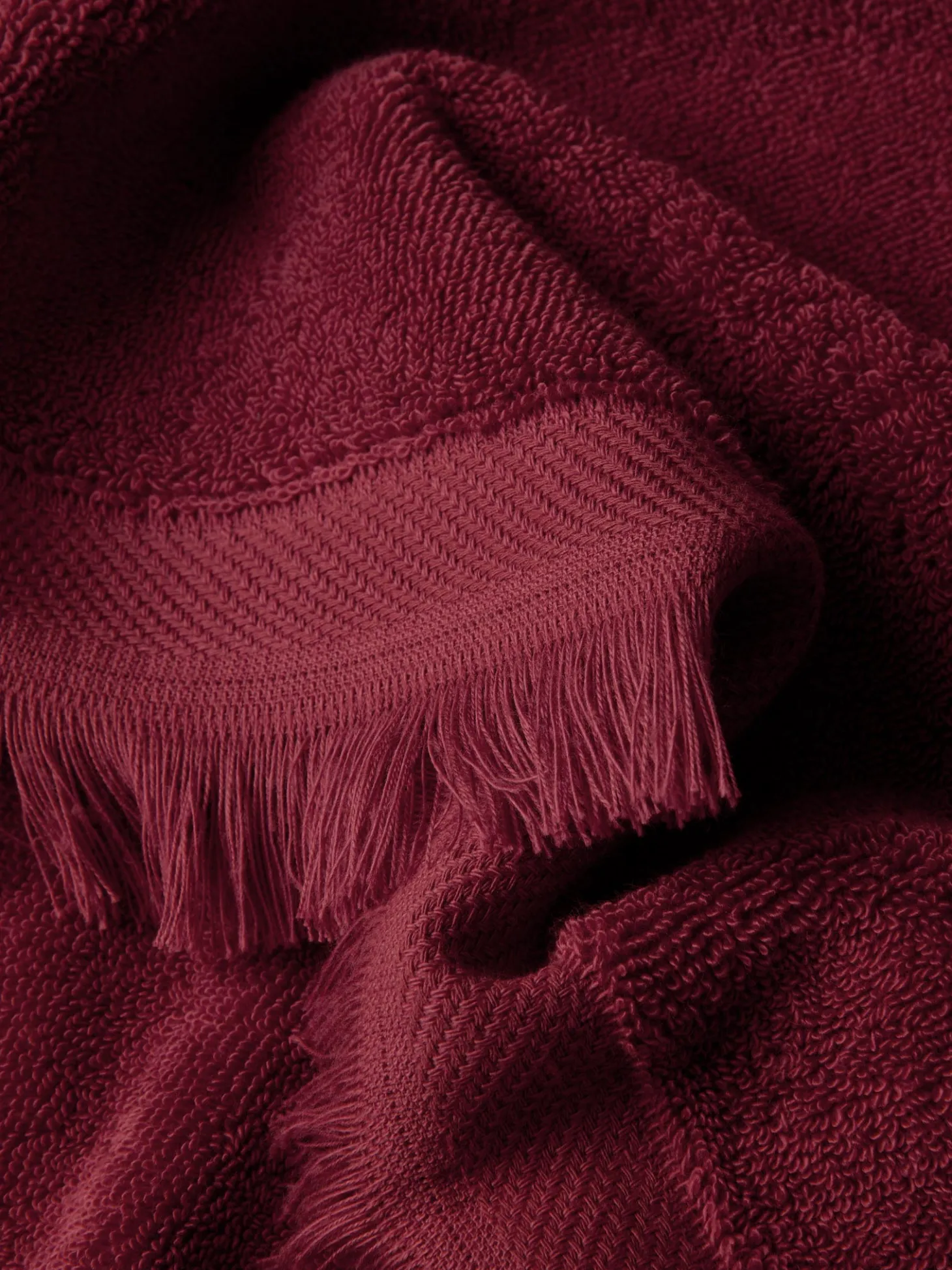 Rhubarb Fringe Edge Cotton Towels