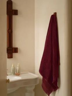 Rhubarb Fringe Edge Cotton Towels
