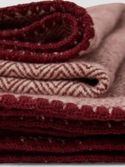 Rhubarb Herringbone Wool Blanket