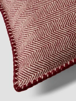Rhubarb Herringbone Wool Square Cushion Cover