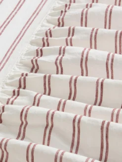 Rhubarb Kemptown Stripe Linen Blend Bed Skirt
