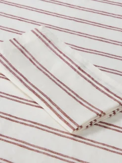 Rhubarb Kemptown Stripe Linen Blend Napkins Set of 4