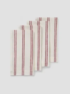 Rhubarb Kemptown Stripe Linen Blend Napkins Set of 4