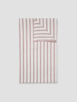 Rhubarb Kemptown Stripe Linen Blend Tablecloth