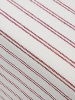Rhubarb Kemptown Stripe Linen Blend Tablecloth