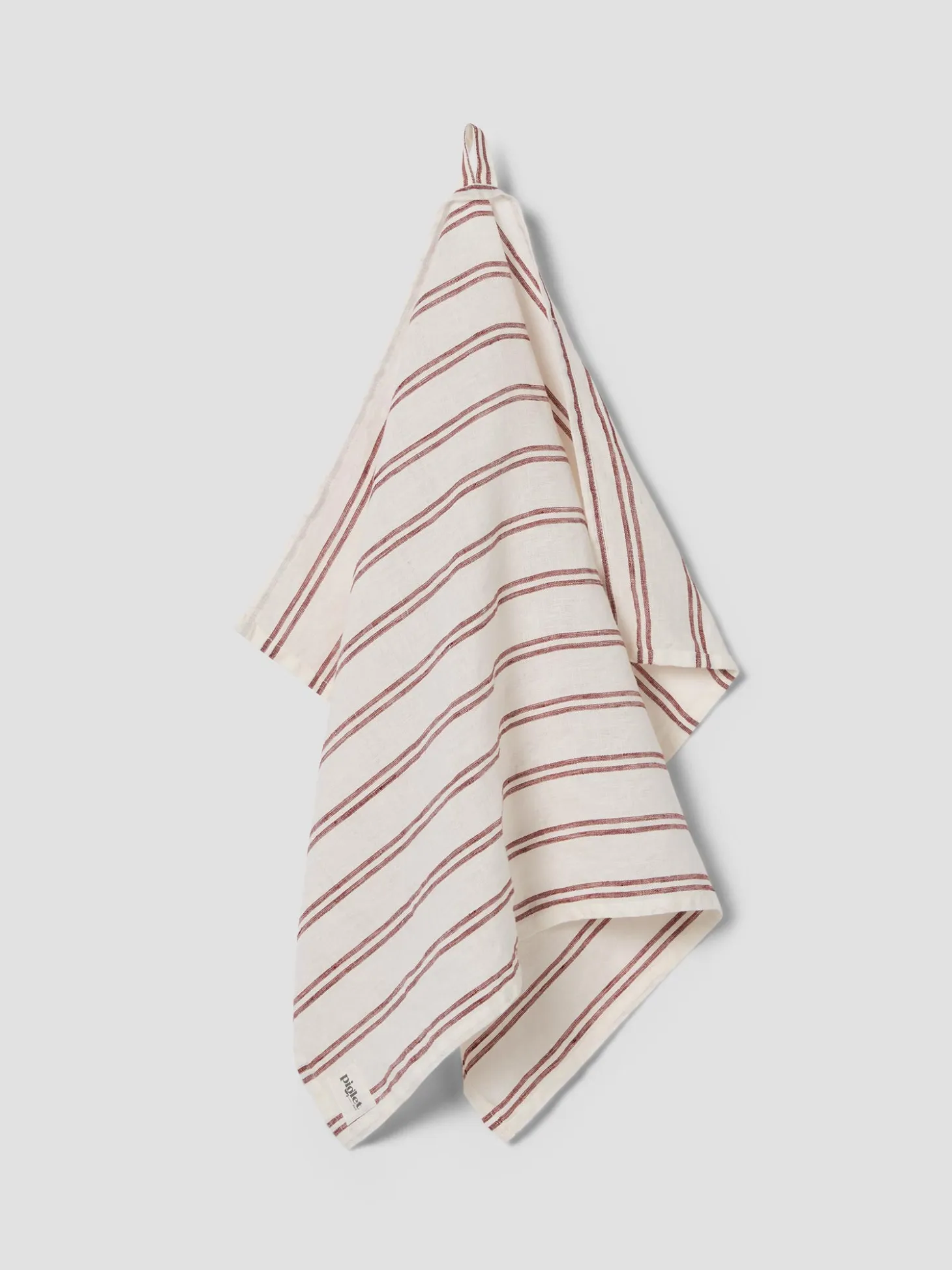 Rhubarb Kemptown Stripe Linen Blend Tea Towel