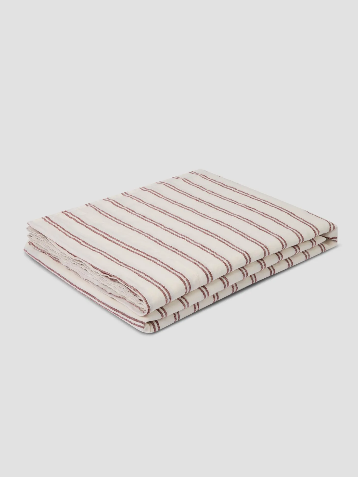 Rhubarb Kemptown Stripe 100% Linen Flat Sheet