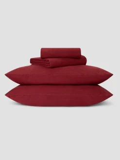 Rhubarb Linen Blend Sheet Set