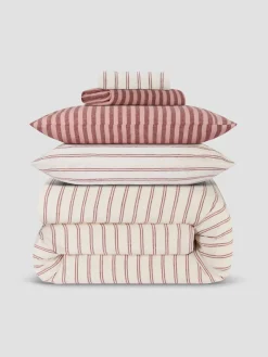 Rhubarb Rose & Kemptown Linen Blend Bedding Set