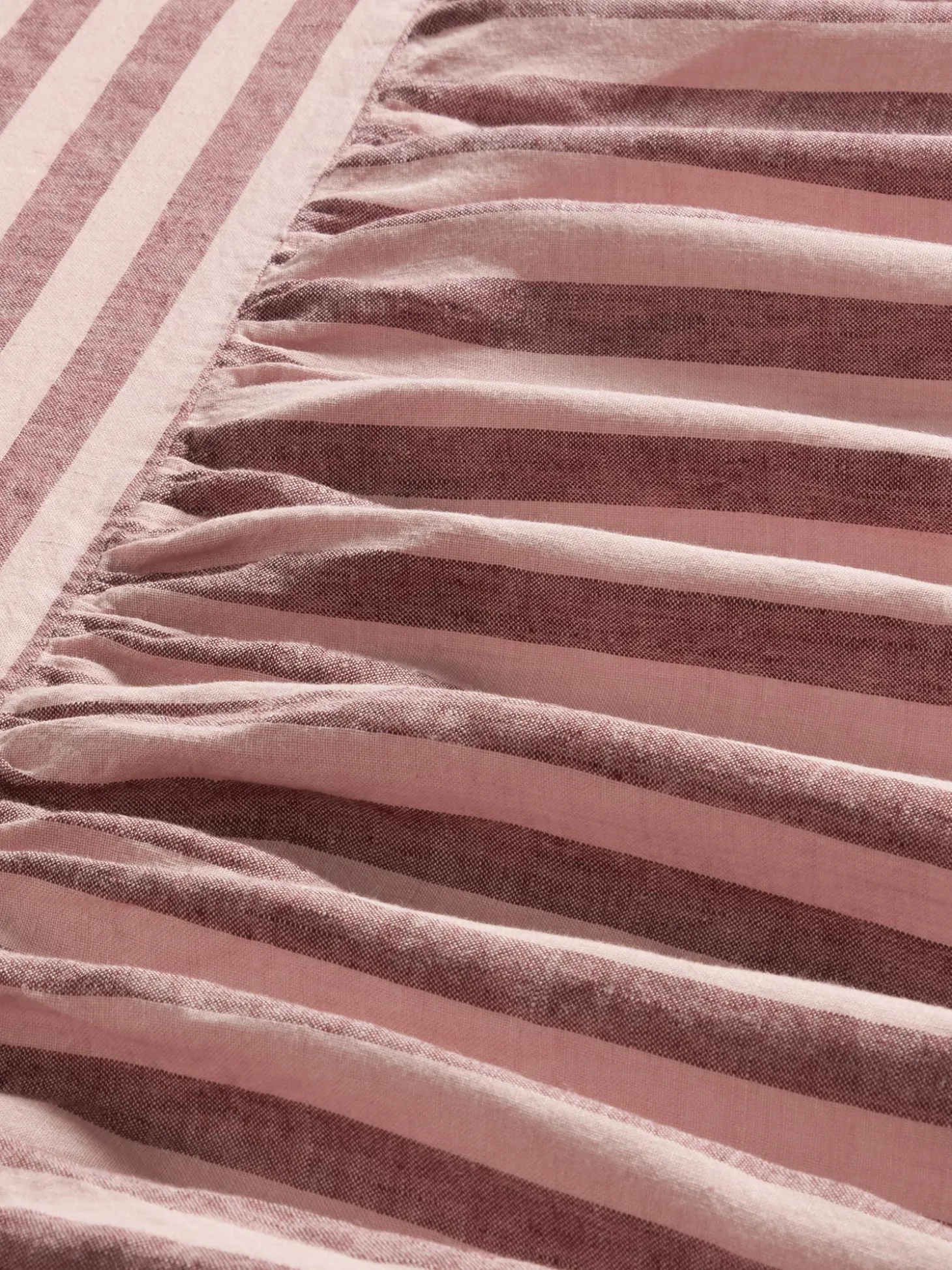 Rhubarb & Rose Pembroke Stripe Linen Blend Bed Skirt