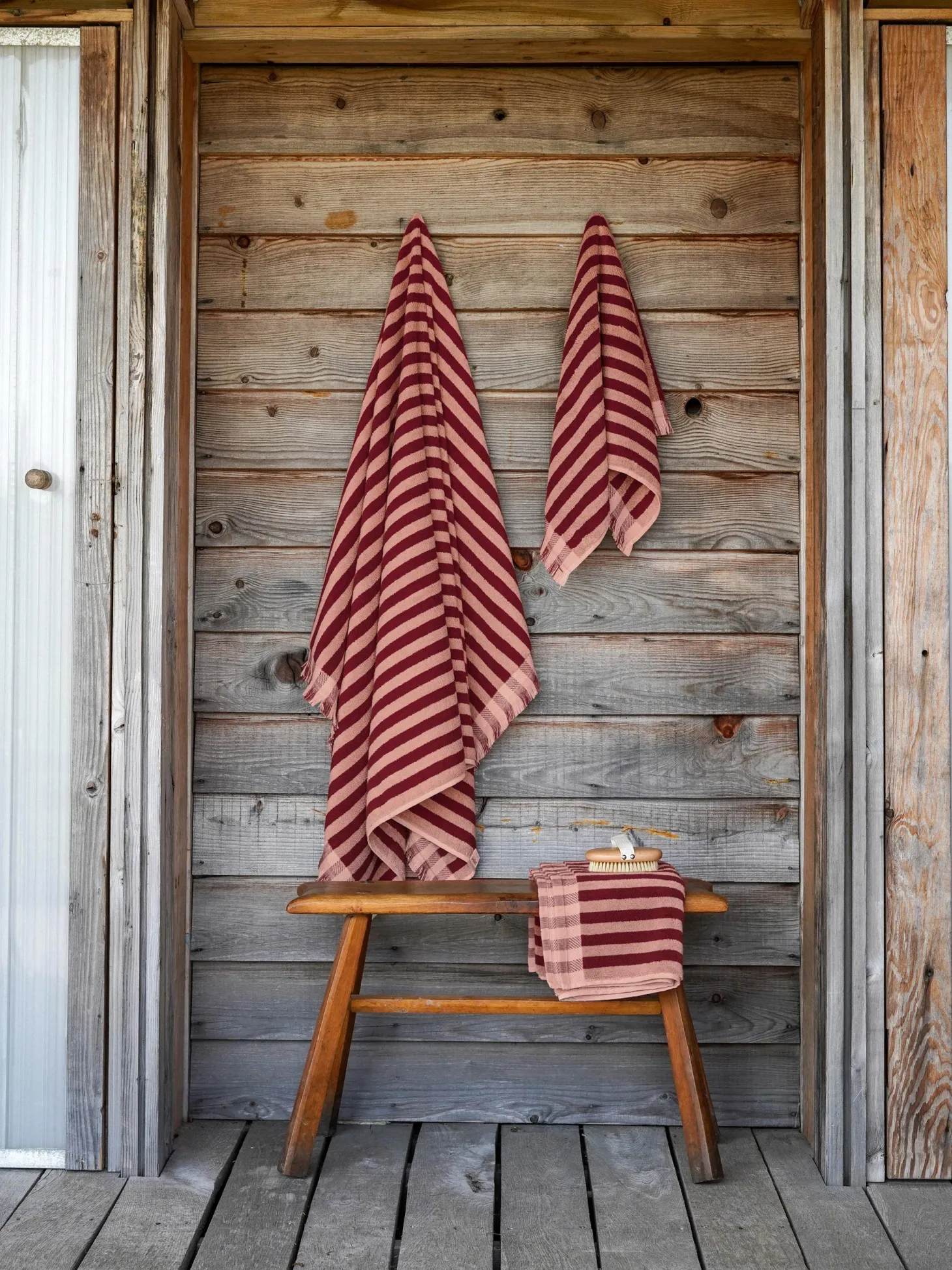 Rhubarb & Rose Pembroke Stripe Cotton Towels